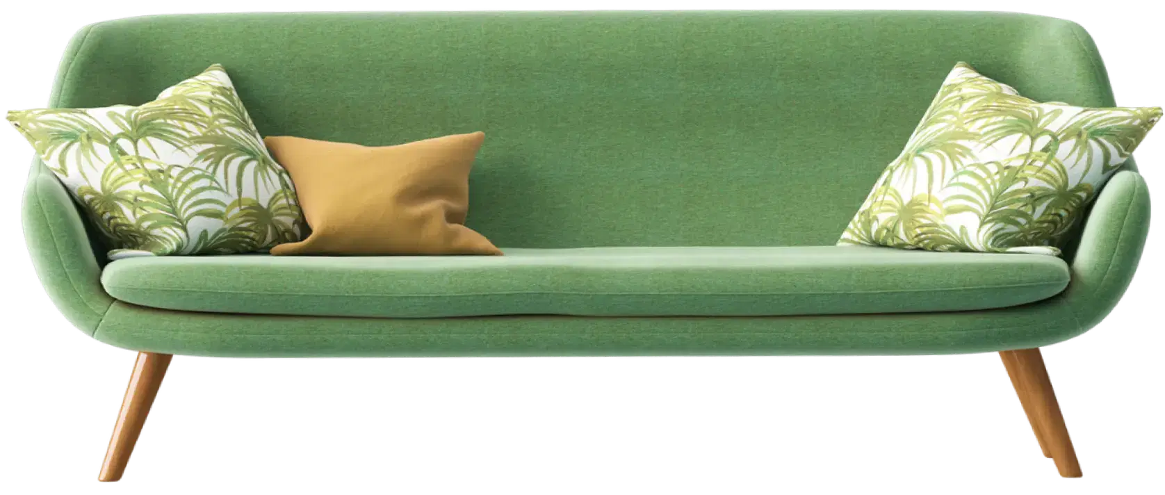 Sofá Verde com pés palito